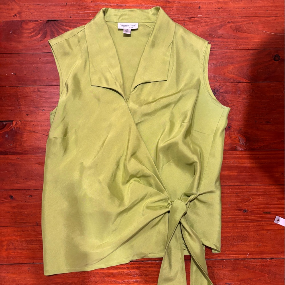 Coldwater Creek Light Green Sleeveless Blouse